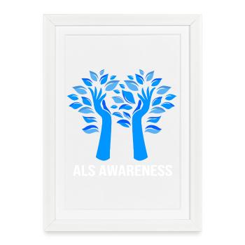 Maladie nerveuse SLA - Affiche encadrée (27 × 37 cm) - blanc - Devant