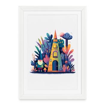 Color Dream Fantasy House Magic Garden - Framed poster (27 × 37 cm) - white - Front