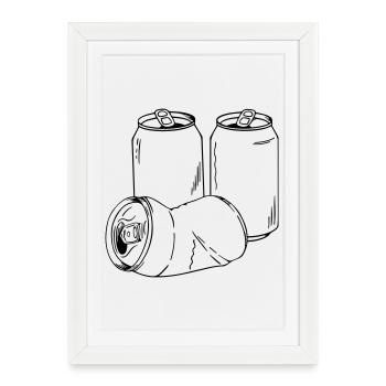 Can as a motif for sayings and beer fans - Framed poster (27 × 37 cm) - white - Front