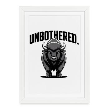Emblème du taureau indifférent - Affiche encadrée (27 × 37 cm) - blanc - Devant