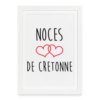 noces de cretonne 19 ans d'amour - Affiche encadrée (27 × 37 cm) - blanc - Devant