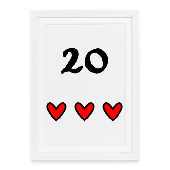 20. 20th ANNIVERSARY. 20 YEARS ANNIVERSARY. 20 YEARS. - Framed poster (27 × 37 cm) - white - Front
