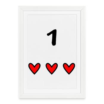 1. 1 AN. 1er ANNIVERSAIRE. ANNIVERSAIRE 1 AN. UN - Affiche encadrée (27 × 37 cm) - blanc - Devant