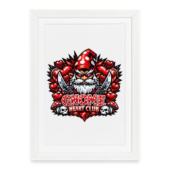 Evil Gnome, Dark Gnome, Goth Gnome, Funny Gnome - Framed poster (27 × 37 cm) - white - Front