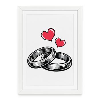 Wedding rings - Framed poster (27 × 37 cm) - white - Front
