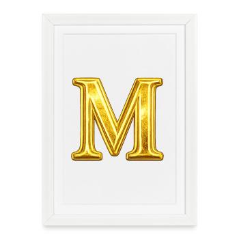 Brillant en cristal M doré - Affiche encadrée (27 × 37 cm) - blanc - Devant