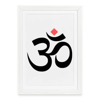 om sign yoga meditation - Framed poster (27 × 37 cm) - white - Front