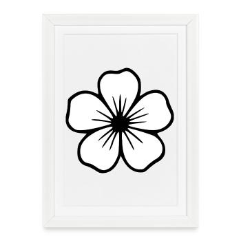 Fleur d’hibiscus Fleur d’hawaï - Affiche encadrée (27 × 37 cm) - blanc - Devant