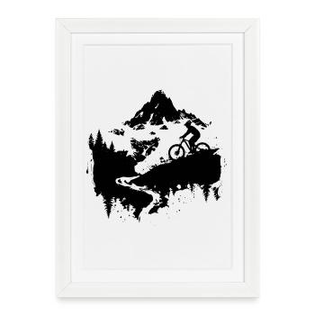 Sketch pour amateurs de VTT - Affiche encadrée (27 × 37 cm) - blanc - Devant