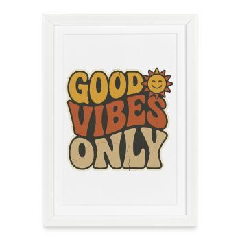  Retro 70s Smiling Sun | Vintage Aesthetic Typogra - Framed poster (27 × 37 cm) - white - Front