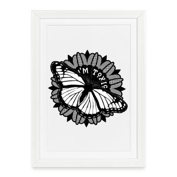 Beauté toxique – Papillon monarque - Affiche encadrée (27 × 37 cm) - blanc - Devant