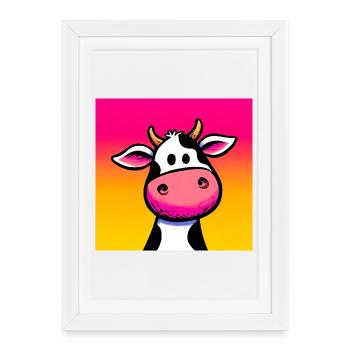 cow - Framed poster (27 × 37 cm) - white - Front