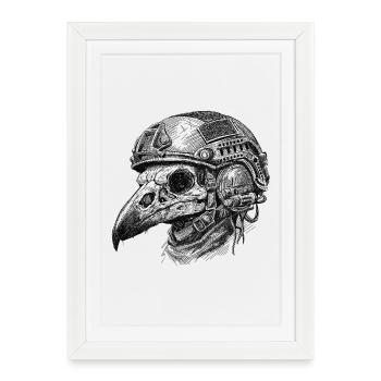 Battle Crow: Tactical Skull - Framed poster (27 × 37 cm) - white - Front