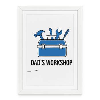 Dad's Workshop Tool Logo - Framed poster (27 × 37 cm) - white - Front