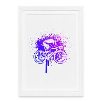 Idée cadeau pour un vélo de route avec vélo de route - Affiche encadrée (27 × 37 cm) - blanc - Devant