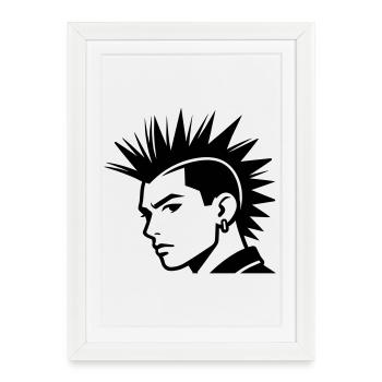 Punk - Affiche encadrée (27 × 37 cm) - blanc - Devant