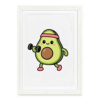 Avocado at the gym - Framed poster (27 × 37 cm) - white - Front