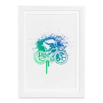 Idée cadeau pour un vélo de route avec vélo de route - Affiche encadrée (27 × 37 cm) - blanc - Devant