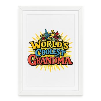 La grand-mère la plus cool du monde - Affiche encadrée (27 × 37 cm) - blanc - Devant