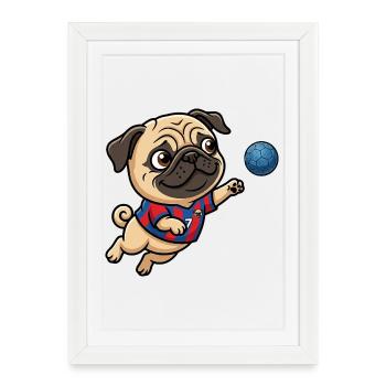 Fan de Handball Drôle Carlin numéro 7 - Affiche encadrée (27 × 37 cm) - blanc - Devant