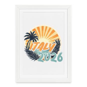 Italy 2026 - Framed poster (27 × 37 cm) - white - Front