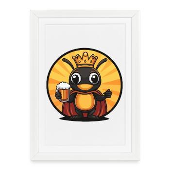 Bière de fourmi drôle - Affiche encadrée (27 × 37 cm) - blanc - Devant