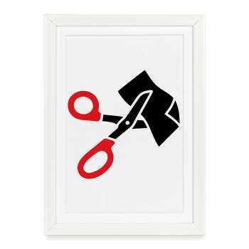 Vêtements Ciseaux Ciseaux de Sauvetage - Affiche encadrée (27 × 37 cm) - blanc - Devant