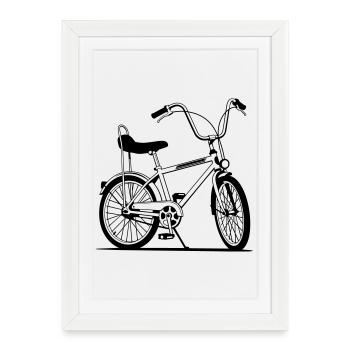 retro bike - Framed poster (27 × 37 cm) - white - Front