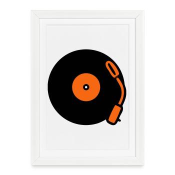 Disques vinyles vinyles vinyles - Affiche encadrée (27 × 37 cm) - blanc - Devant