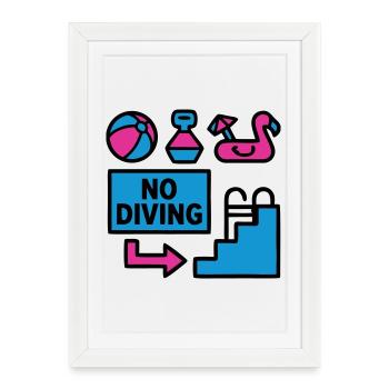 Pool Party se déroulant dans les années 90 d’été - Affiche encadrée (27 × 37 cm) - blanc - Devant