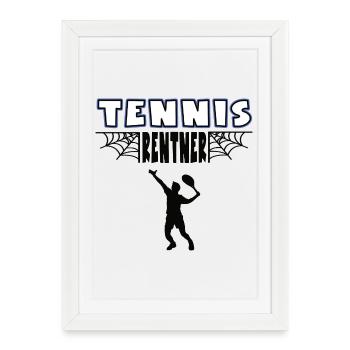 Pensionnaire de tennis Pensionné Joueur de tennis Retraite - Affiche encadrée (27 × 37 cm) - blanc - Devant