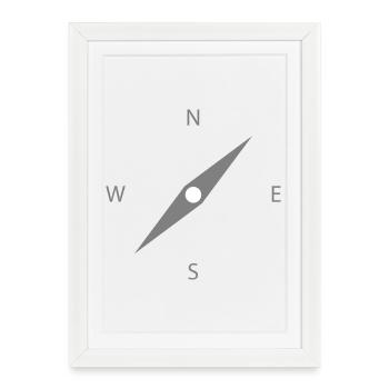 Illustration de la boussole de l’étoile polaire - Affiche encadrée (27 × 37 cm) - blanc - Devant