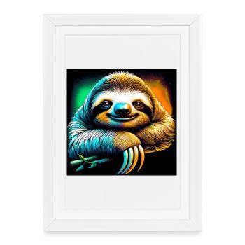sloth - Framed poster (27 × 37 cm) - white - Front