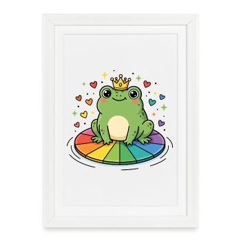 Mois de la fierté LGBT - Princesse gay - Affiche encadrée (27 × 37 cm) - blanc - Devant