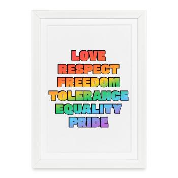 Rainbow Pride Values - Framed poster (27 × 37 cm) - white - Front