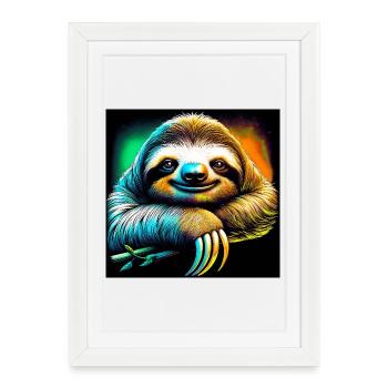 sloth - Framed poster (27 × 37 cm) - white - Front