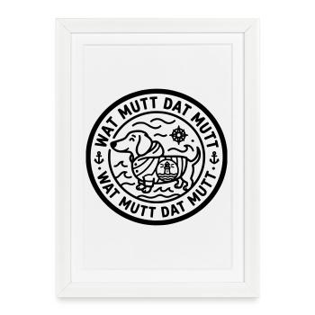 wat mutt dat mutt teckel - Affiche encadrée (27 × 37 cm) - blanc - Devant