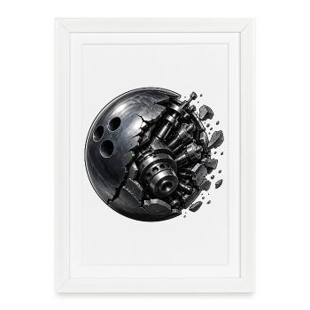Bowling Ball Machine Core Star Mechanics - Framed poster (27 × 37 cm) - white - Front