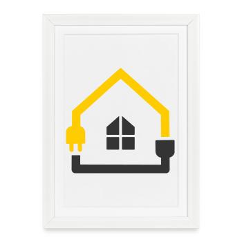 Electrician House Socket Smart Home - Framed poster (27 × 37 cm) - white - Front