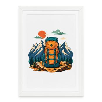 Randonnée - Mountain Lover - Affiche encadrée (27 × 37 cm) - blanc - Devant