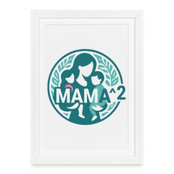 Mom High 2 Twins Mom of Two Mom Mom - Framed poster (27 × 37 cm) - white - Front