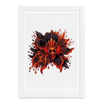 Fire Flower Lava Explosion - Framed poster (27 × 37 cm) - white - Front