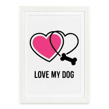 Meilleur ami, amour des chiens, maman de chien, promenade - Affiche encadrée (27 × 37 cm) - blanc - Devant