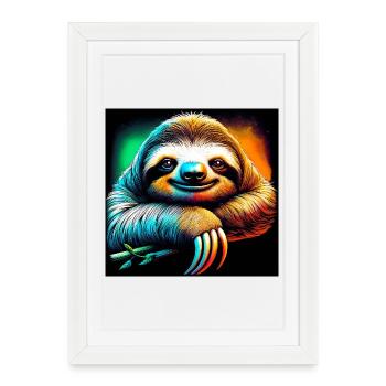 sloth - Framed poster (27 × 37 cm) - white - Front