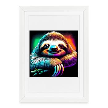 paresse - Affiche encadrée (27 × 37 cm) - blanc - Devant