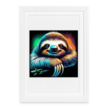 sloth - Framed poster (27 × 37 cm) - white - Front