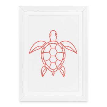 Turtle - Framed poster (27 × 37 cm) - white - Front