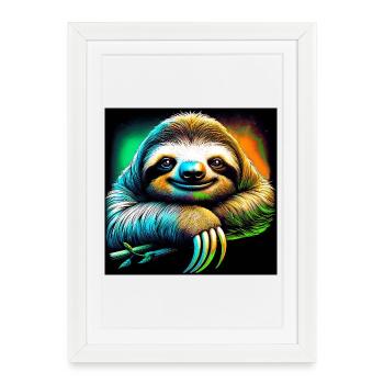 sloth - Framed poster (27 × 37 cm) - white - Front