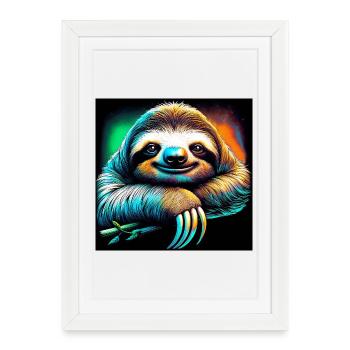 sloth - Framed poster (27 × 37 cm) - white - Front