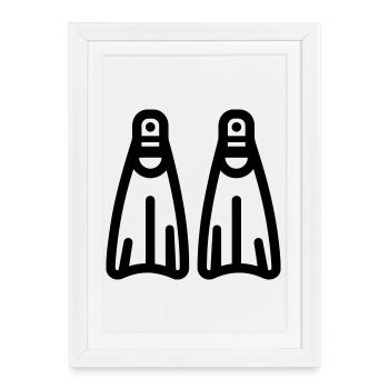 dive - Framed poster (27 × 37 cm) - white - Front
